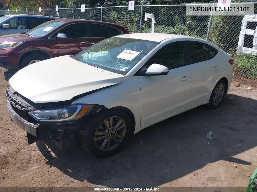 5NPD84LF6JH214108 2018 Hyundai Elantra Sel/Value/Limited