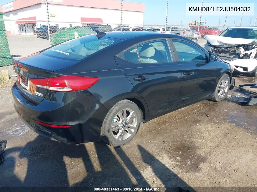 KMHD84LF2JU504332 2018 Hyundai Elantra Sel