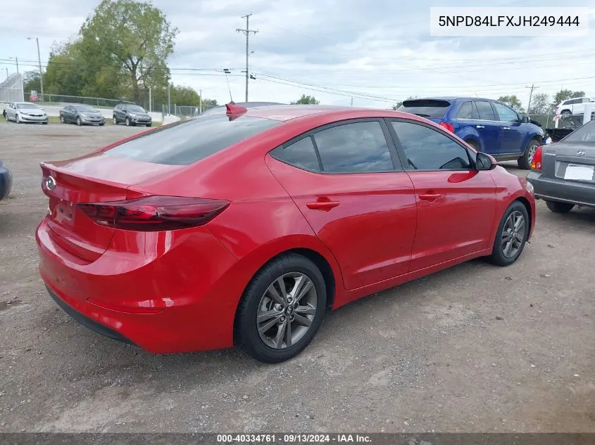 5NPD84LFXJH249444 2018 Hyundai Elantra Sel/Value/Limited