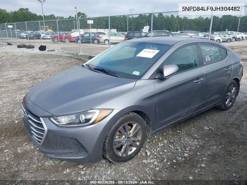 2018 Hyundai Elantra Sel/Value/Limited VIN: 5NPD84LF9JH304482 Lot: 40336285