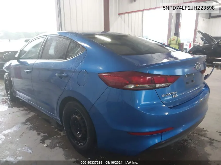 2018 Hyundai Elantra Se VIN: 5NPD74LF2JH223598 Lot: 40337365