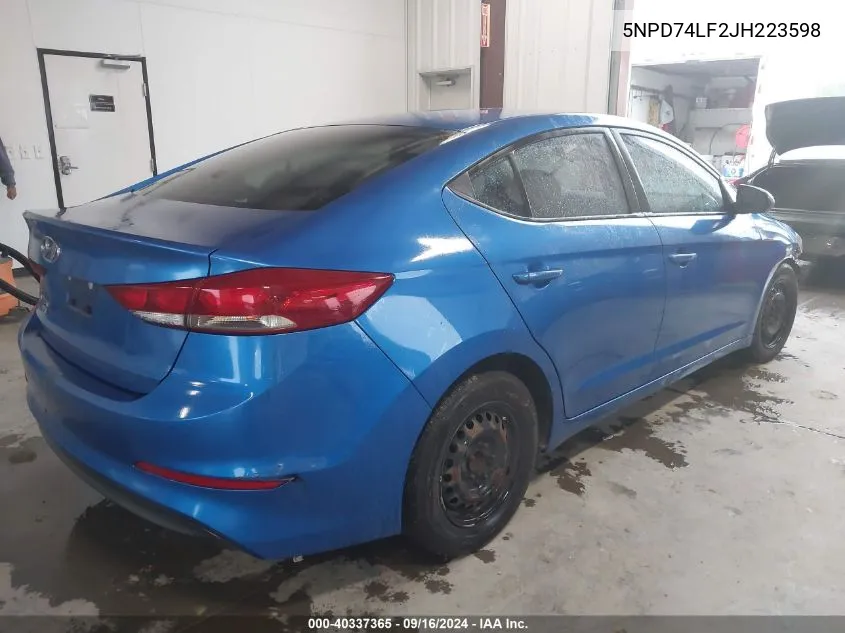 2018 Hyundai Elantra Se VIN: 5NPD74LF2JH223598 Lot: 40337365