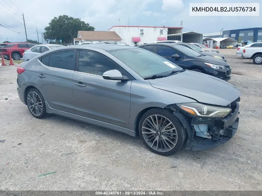 KMHD04LB2JU576734 2018 Hyundai Elantra Sport