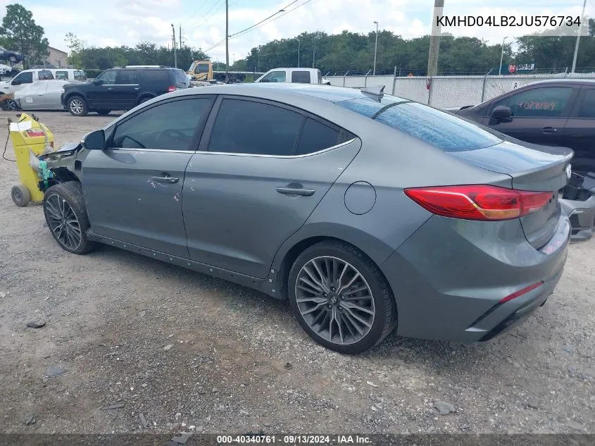 KMHD04LB2JU576734 2018 Hyundai Elantra Sport