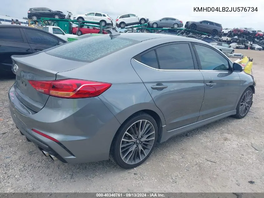 KMHD04LB2JU576734 2018 Hyundai Elantra Sport