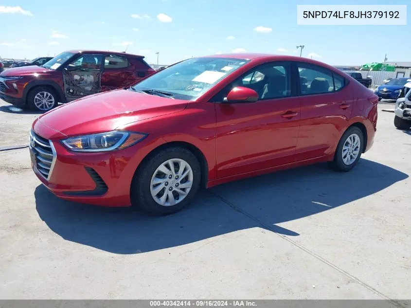 2018 Hyundai Elantra Se VIN: 5NPD74LF8JH379192 Lot: 40342414