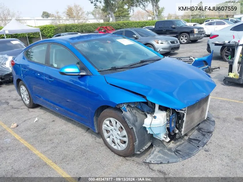 2018 Hyundai Elantra Se VIN: KMHD74LF4JU607559 Lot: 40347877