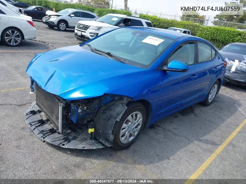 KMHD74LF4JU607559 2018 Hyundai Elantra Se