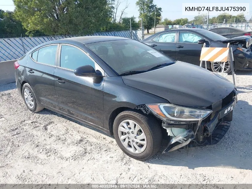 KMHD74LF8JU475390 2018 Hyundai Elantra Se