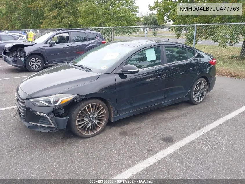 2018 Hyundai Elantra Sport VIN: KMHD04LB7JU477763 Lot: 40356633