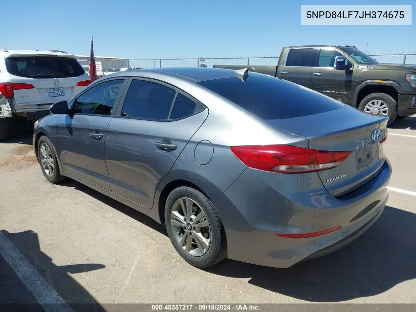 5NPD84LF7JH374675 2018 Hyundai Elantra Sel