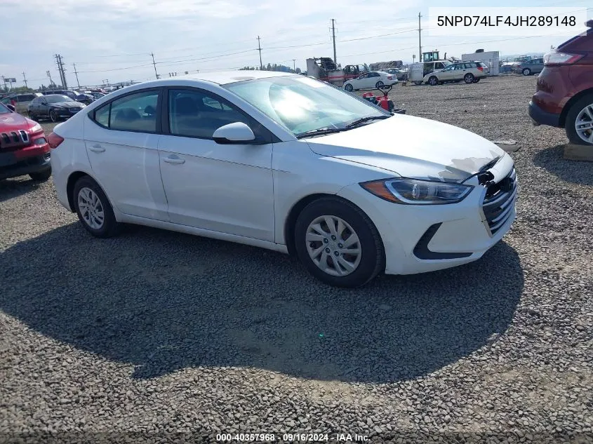 2018 Hyundai Elantra Se VIN: 5NPD74LF4JH289148 Lot: 40357968