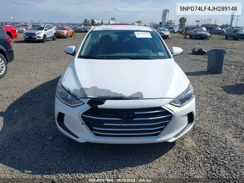 2018 Hyundai Elantra Se VIN: 5NPD74LF4JH289148 Lot: 40357968