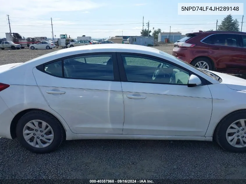 5NPD74LF4JH289148 2018 Hyundai Elantra Se