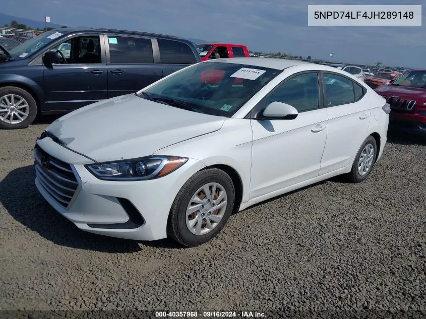 2018 Hyundai Elantra Se VIN: 5NPD74LF4JH289148 Lot: 40357968