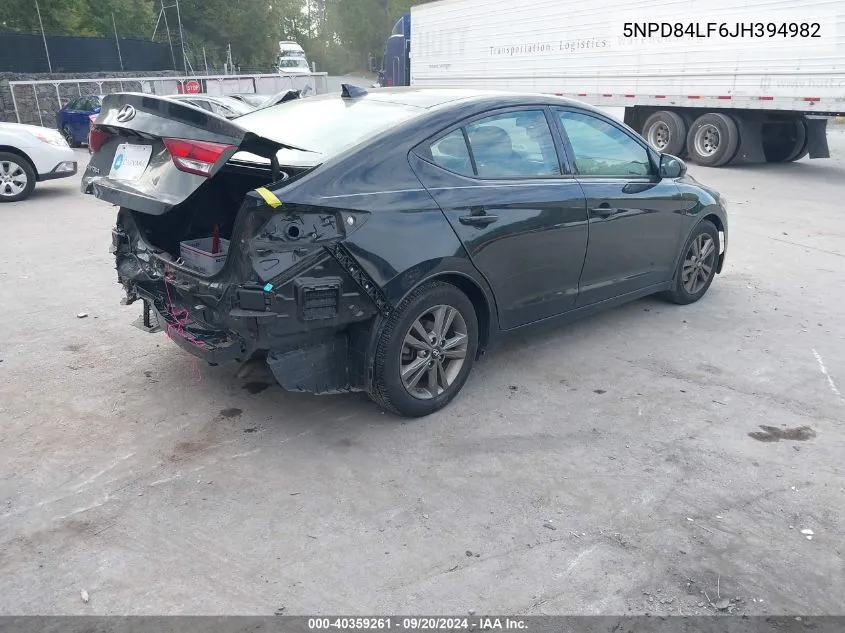 5NPD84LF6JH394982 2018 Hyundai Elantra Sel