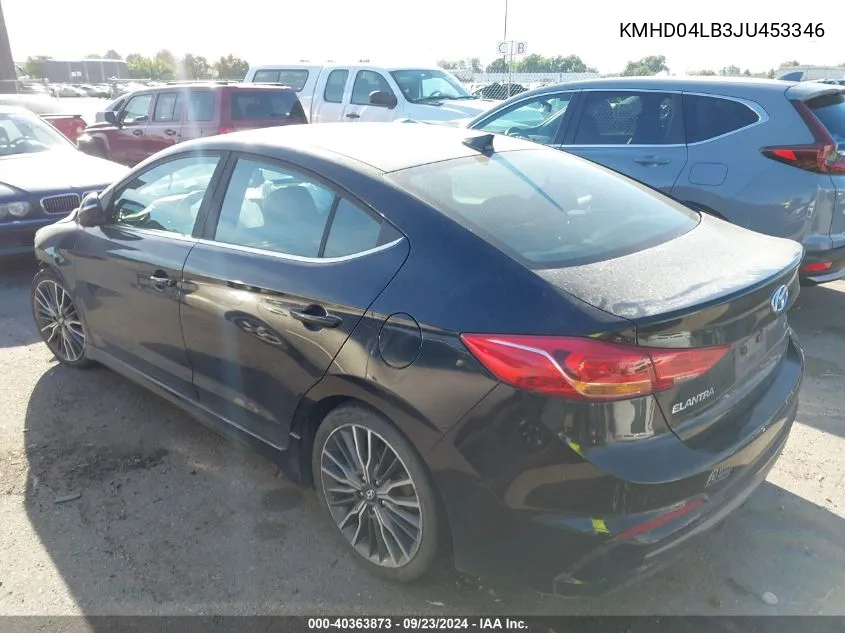 2018 Hyundai Elantra Sport VIN: KMHD04LB3JU453346 Lot: 40363873