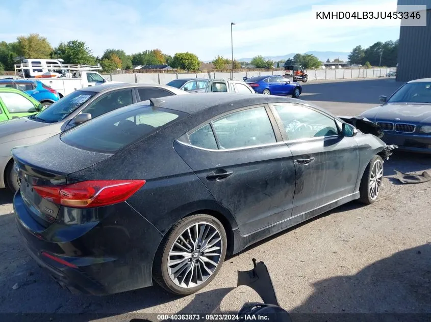 2018 Hyundai Elantra Sport VIN: KMHD04LB3JU453346 Lot: 40363873