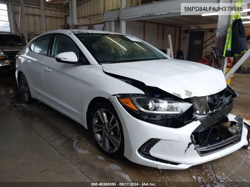 5NPD84LF6JH378586 2018 Hyundai Elantra Limited