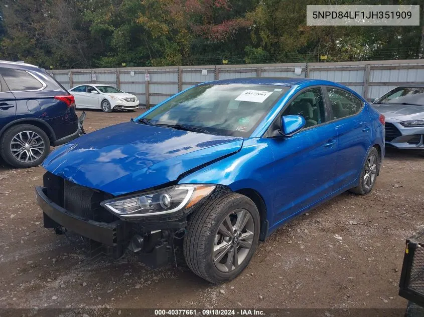 5NPD84LF1JH351909 2018 Hyundai Elantra Value Edition