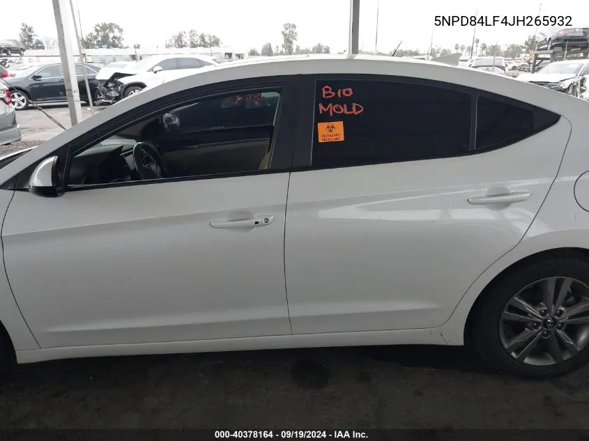 2018 Hyundai Elantra Value Edition VIN: 5NPD84LF4JH265932 Lot: 40378164