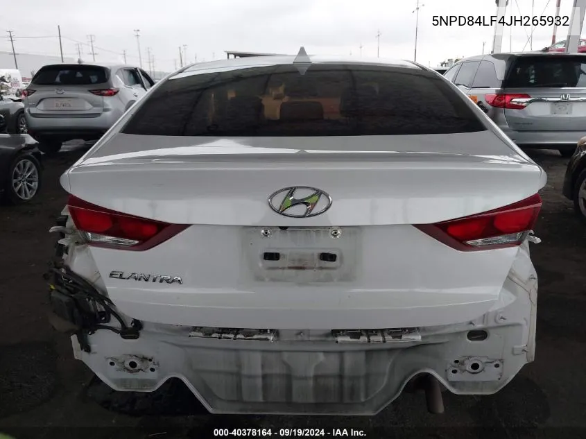 5NPD84LF4JH265932 2018 Hyundai Elantra Value Edition