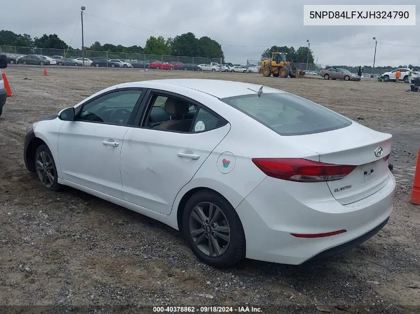 2018 Hyundai Elantra Sel/Value/Limited VIN: 5NPD84LFXJH324790 Lot: 40378862