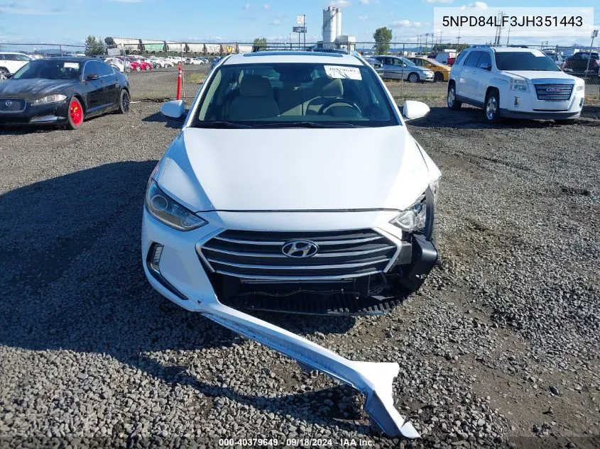 5NPD84LF3JH351443 2018 Hyundai Elantra Value Edition