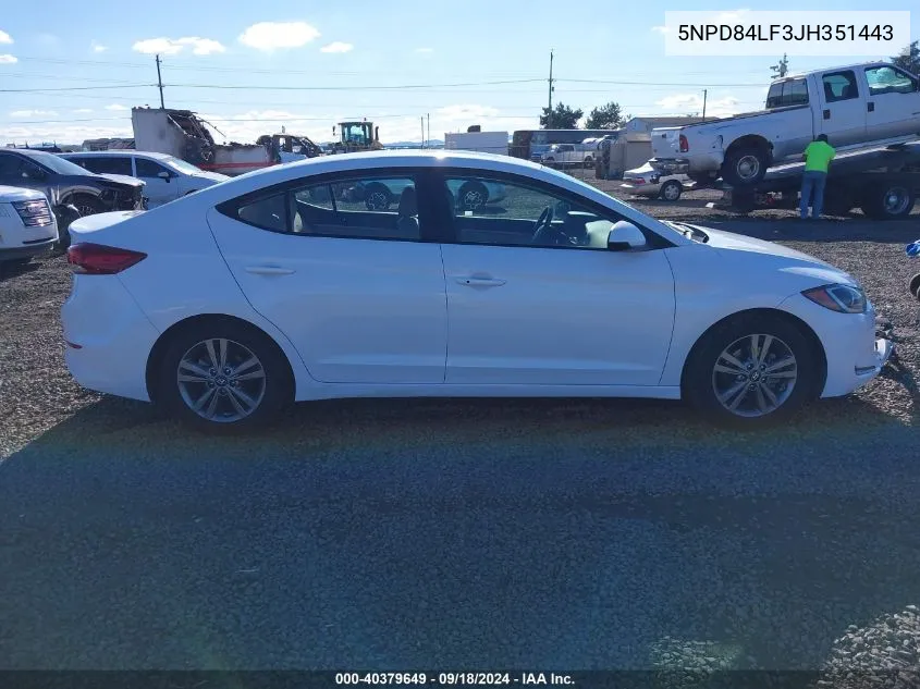 5NPD84LF3JH351443 2018 Hyundai Elantra Value Edition