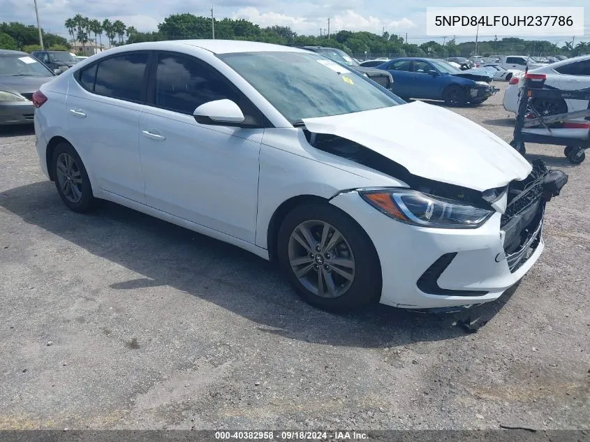 2018 Hyundai Elantra Sel VIN: 5NPD84LF0JH237786 Lot: 40382958