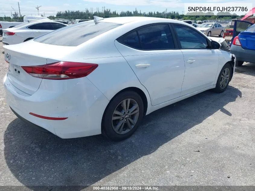 2018 Hyundai Elantra Sel VIN: 5NPD84LF0JH237786 Lot: 40382958