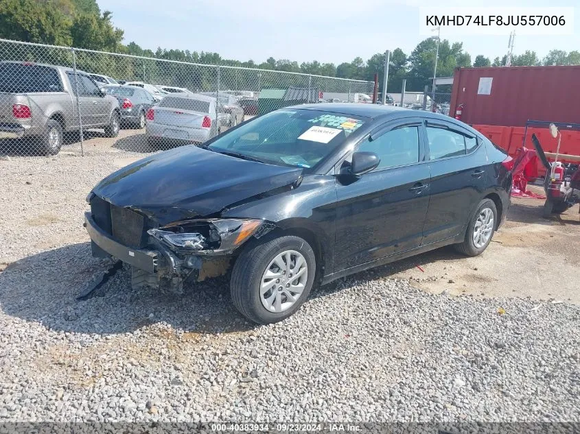 2018 Hyundai Elantra Se VIN: KMHD74LF8JU557006 Lot: 40383934