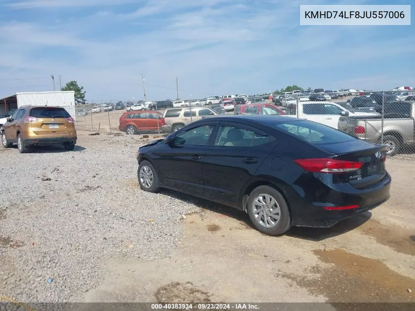 KMHD74LF8JU557006 2018 Hyundai Elantra Se