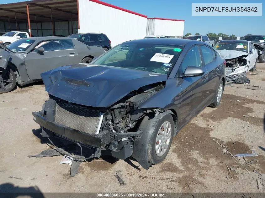 5NPD74LF8JH354342 2018 Hyundai Elantra Se