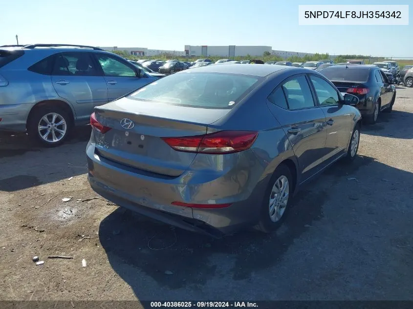 5NPD74LF8JH354342 2018 Hyundai Elantra Se