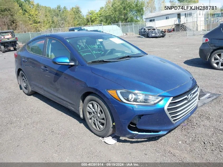 5NPD74LFXJH288781 2018 Hyundai Elantra Se