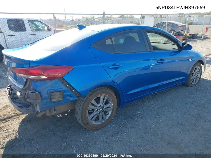 2018 Hyundai Elantra Sel VIN: 5NPD84LF2JH397569 Lot: 40392590