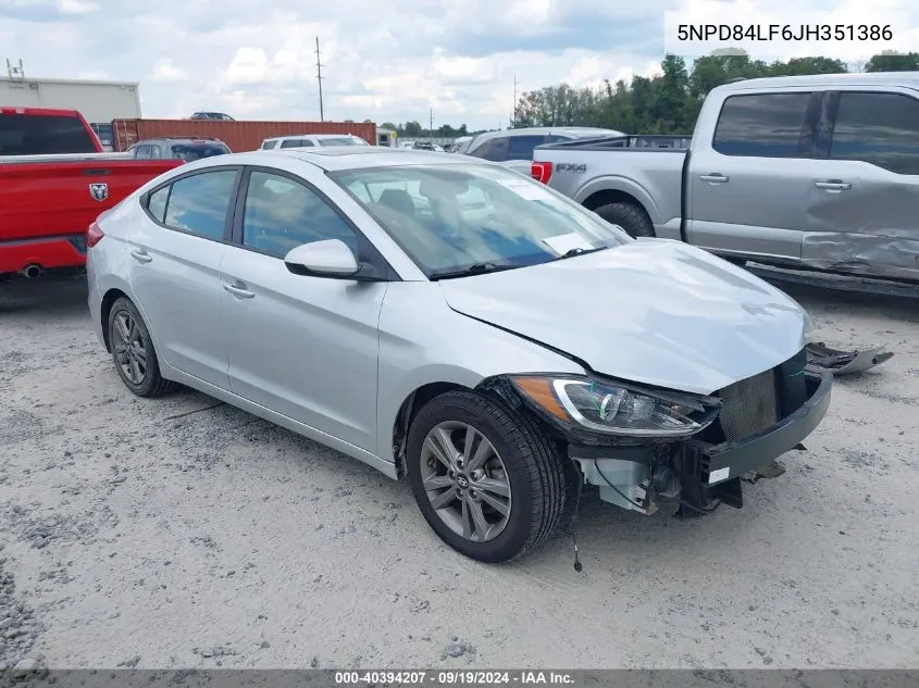 5NPD84LF6JH351386 2018 Hyundai Elantra Value Edition