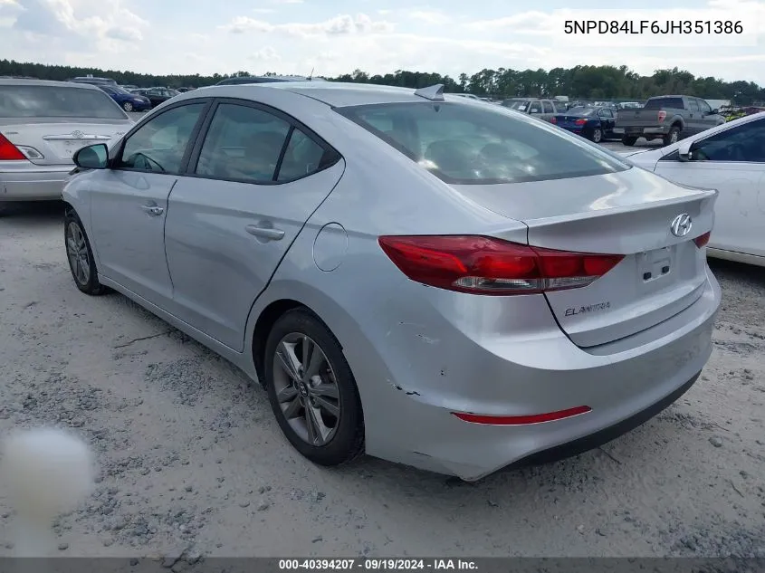 5NPD84LF6JH351386 2018 Hyundai Elantra Value Edition