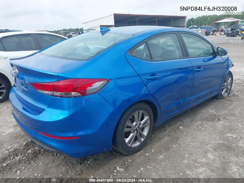 5NPD84LF6JH320008 2018 Hyundai Elantra Sel/Value/Limited