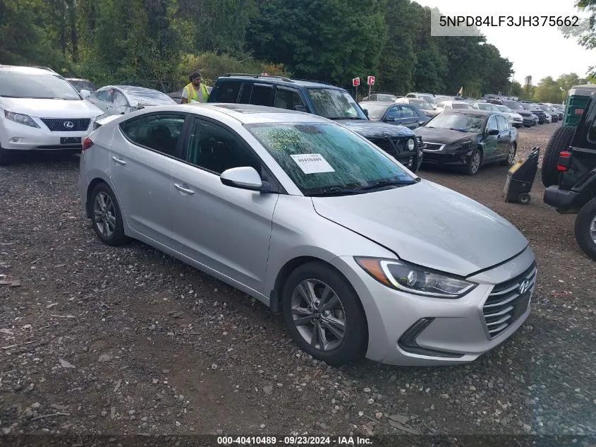 2018 Hyundai Elantra Value Edition VIN: 5NPD84LF3JH375662 Lot: 40410489