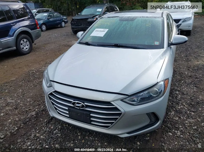 2018 Hyundai Elantra Value Edition VIN: 5NPD84LF3JH375662 Lot: 40410489