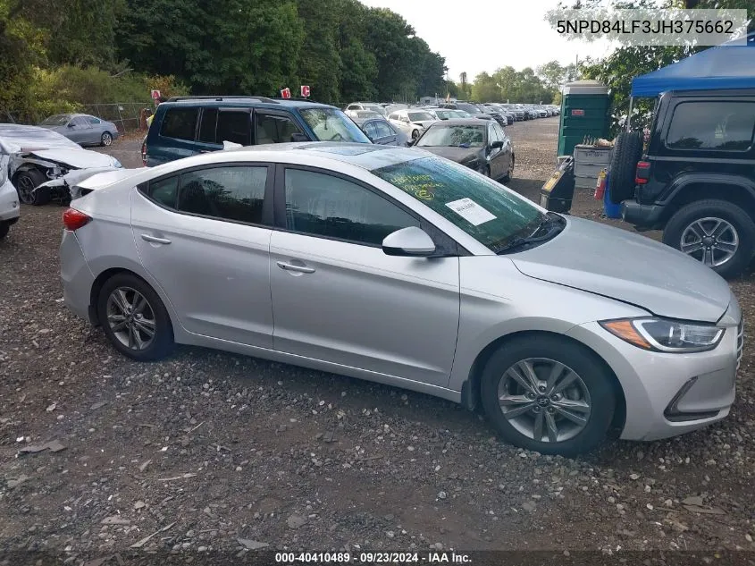 2018 Hyundai Elantra Value Edition VIN: 5NPD84LF3JH375662 Lot: 40410489