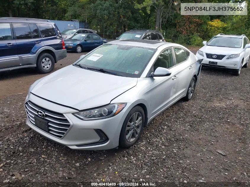 2018 Hyundai Elantra Value Edition VIN: 5NPD84LF3JH375662 Lot: 40410489