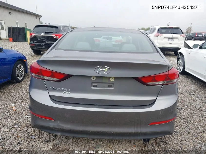 5NPD74LF4JH354371 2018 Hyundai Elantra Se