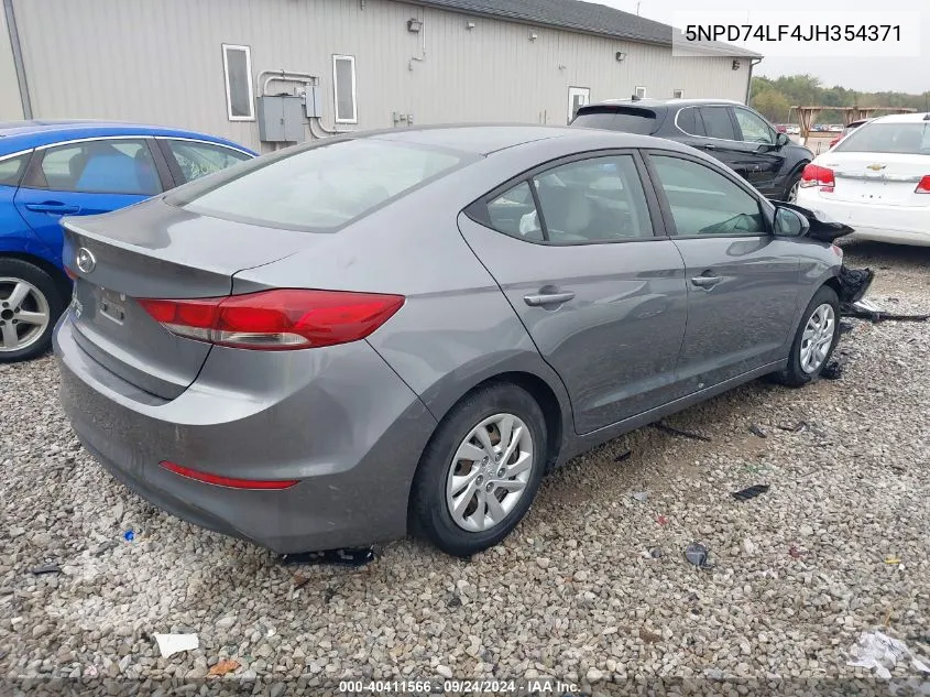 5NPD74LF4JH354371 2018 Hyundai Elantra Se