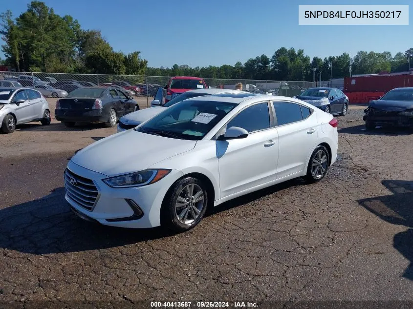 2018 Hyundai Elantra Value Edition VIN: 5NPD84LF0JH350217 Lot: 40413687