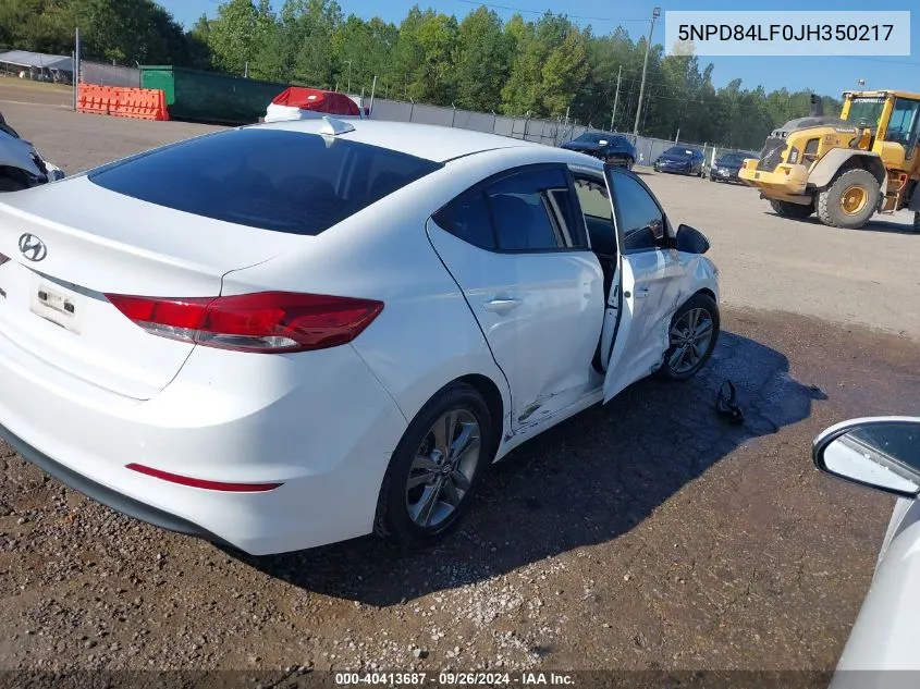 2018 Hyundai Elantra Value Edition VIN: 5NPD84LF0JH350217 Lot: 40413687