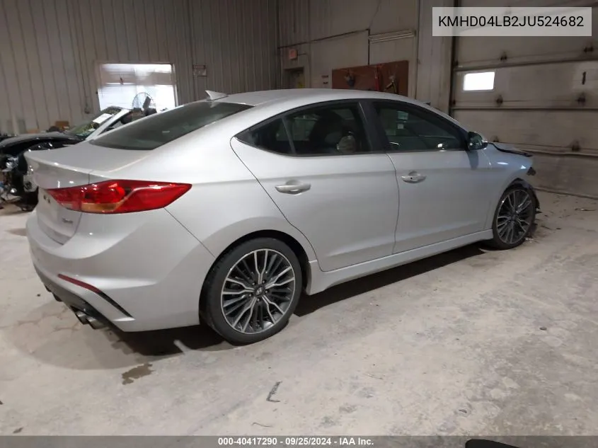 KMHD04LB2JU524682 2018 Hyundai Elantra Sport