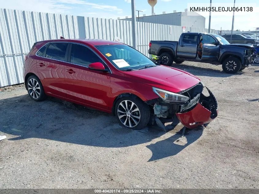 2018 Hyundai Elantra Gt VIN: KMHH35LE0JU064138 Lot: 40420174